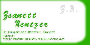 zsanett mentzer business card